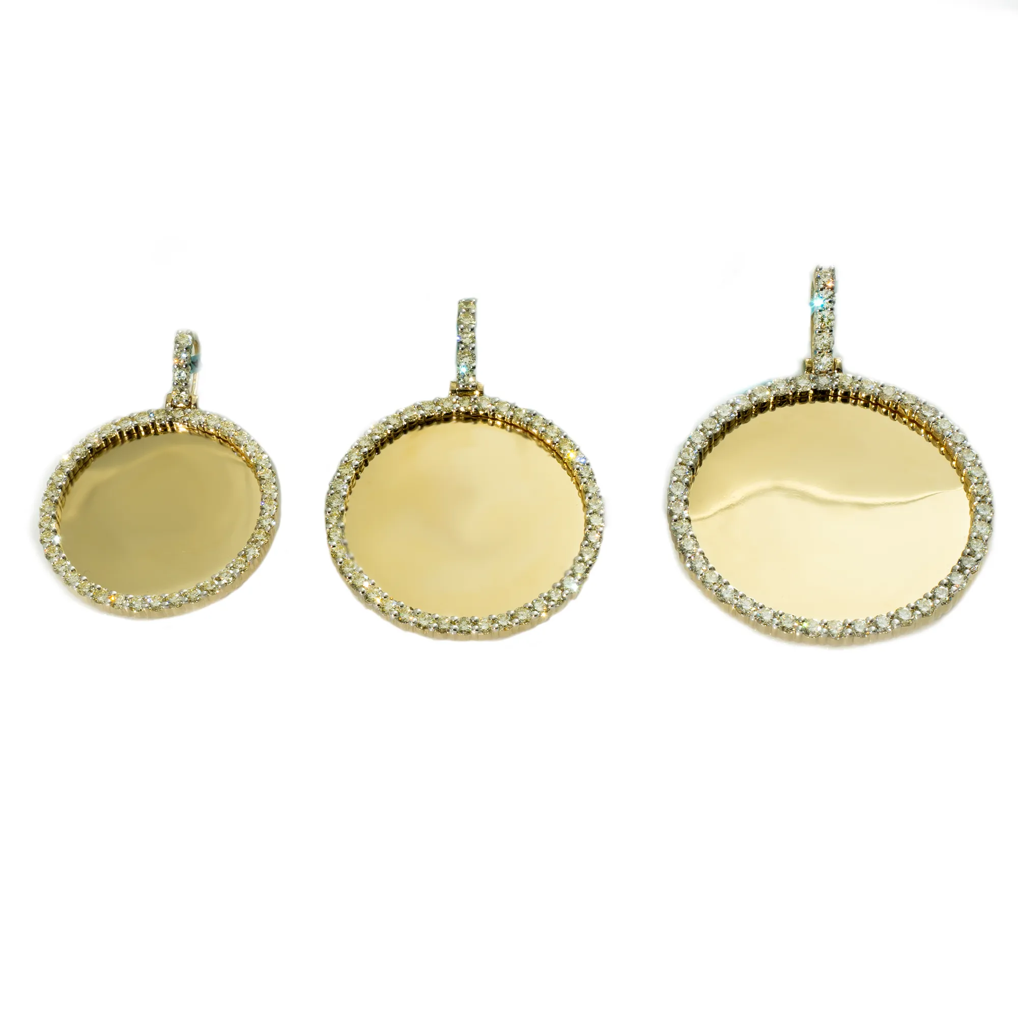 10k Yellow Gold Diamond Round Memory Pendant 1.72 Cwt.
