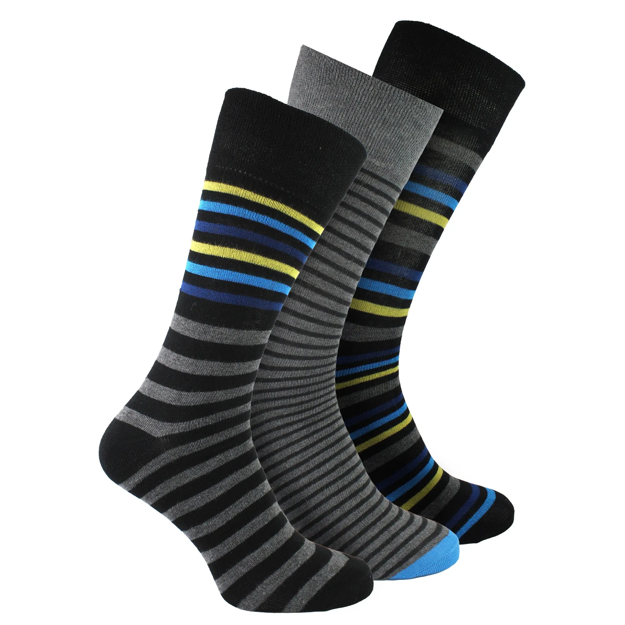 12 Pack Mens Non Elastic Striped Soft Breathable Bamboo Socks