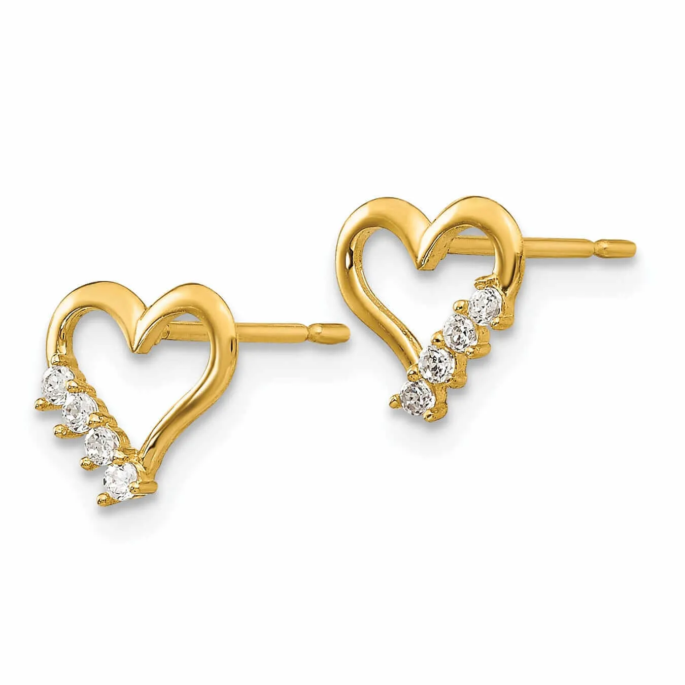 14k Madi K CZ Childrens Heart Post Earrings