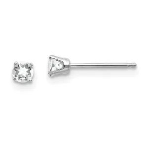 14k White Gold White Topaz Birthstone Earrings