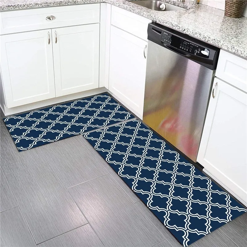 2pcs Washable Non-slip Entrance Waterproof Door Mat