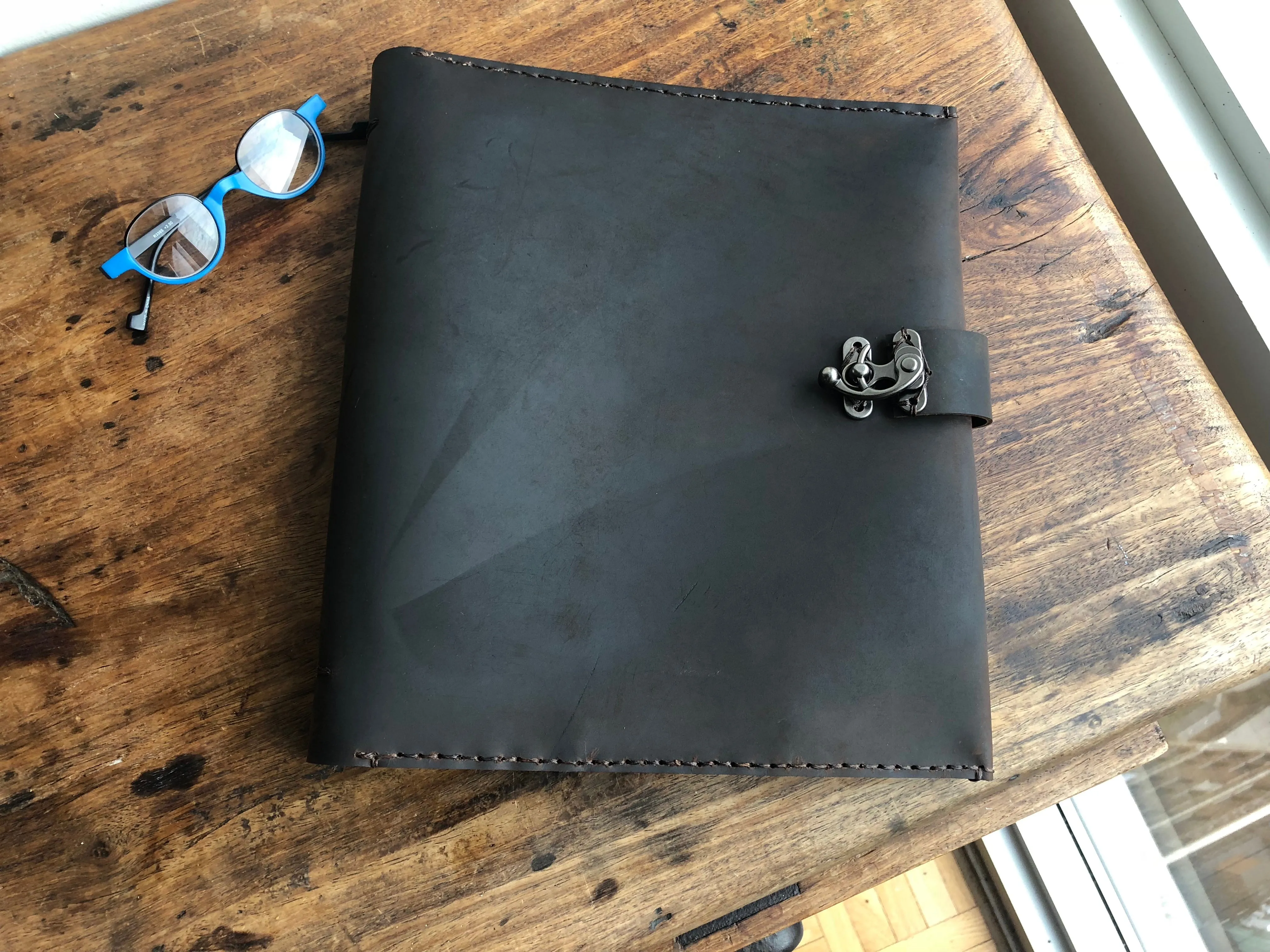 5 Pocket Binder / 8.5 x 11 Loose Leaf Binder / Handmade Leather 3 Ring Binder