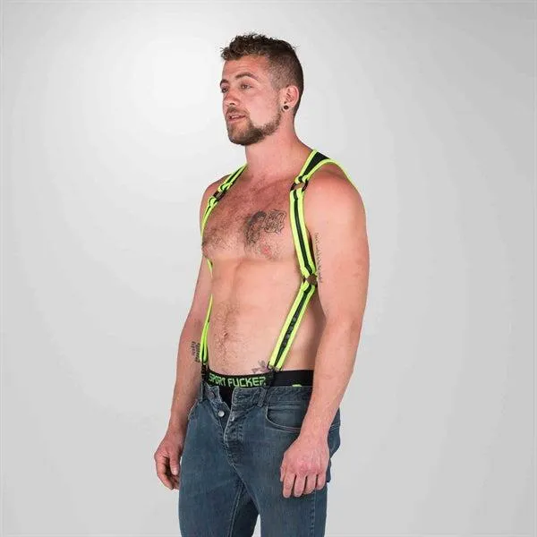 665 Neoprene - Riemenbody - Bretels - Zwart/Groen - Verkrijgbaar in 2 maten - Heckler Harness Black / Green
