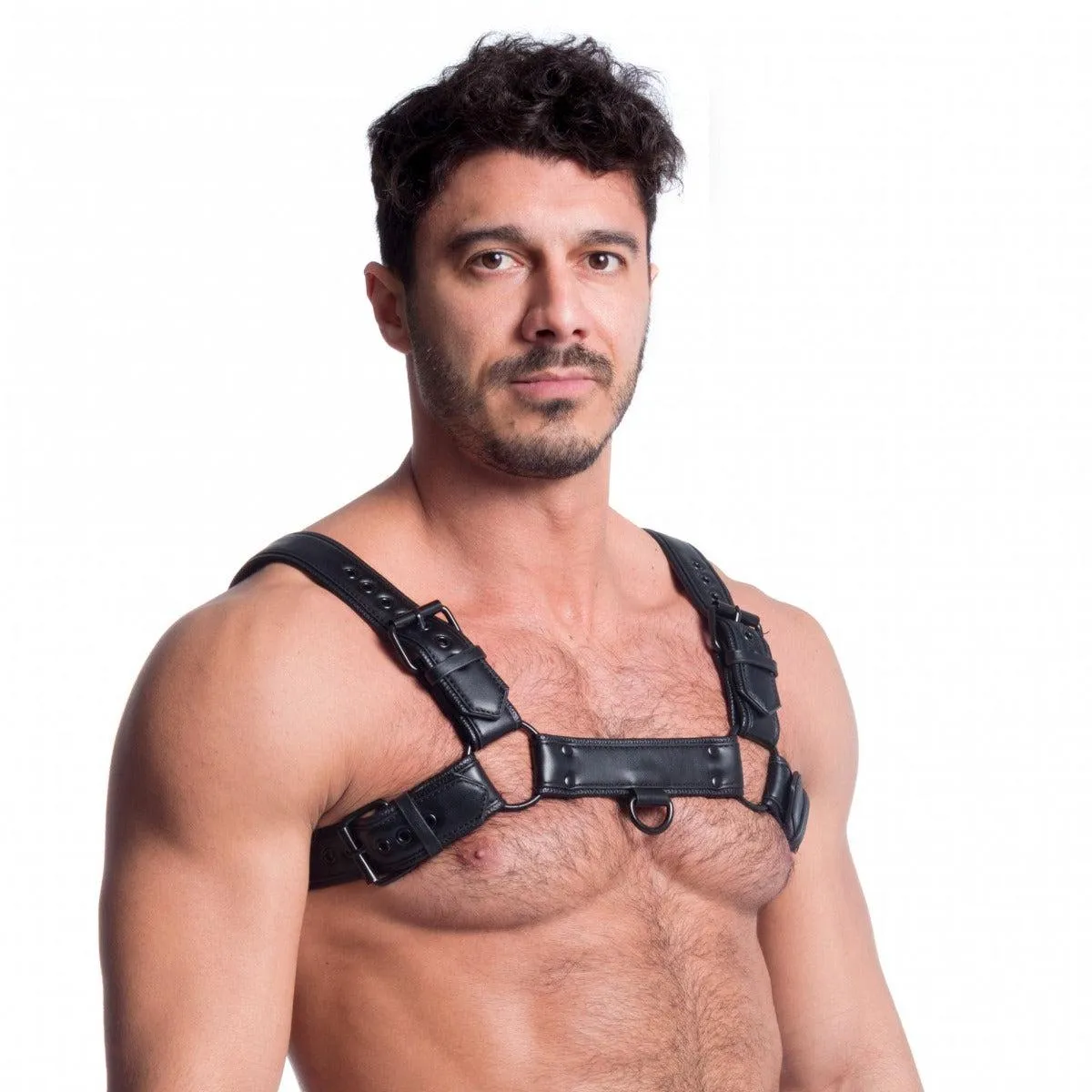 665 Vegan - Bulldog Harnas - PU Leer - Zwart