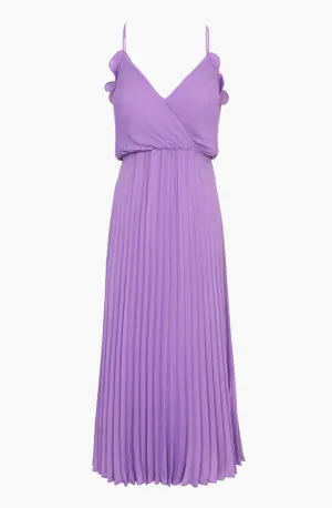 Adelyn Rae Eileen Pleaded Slip Midi Dress