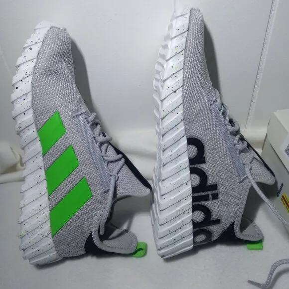 Adidas Kids Size 6.0 Kaptir 3.0 Running Shoe IG2486 Grey/Green/Black New Box