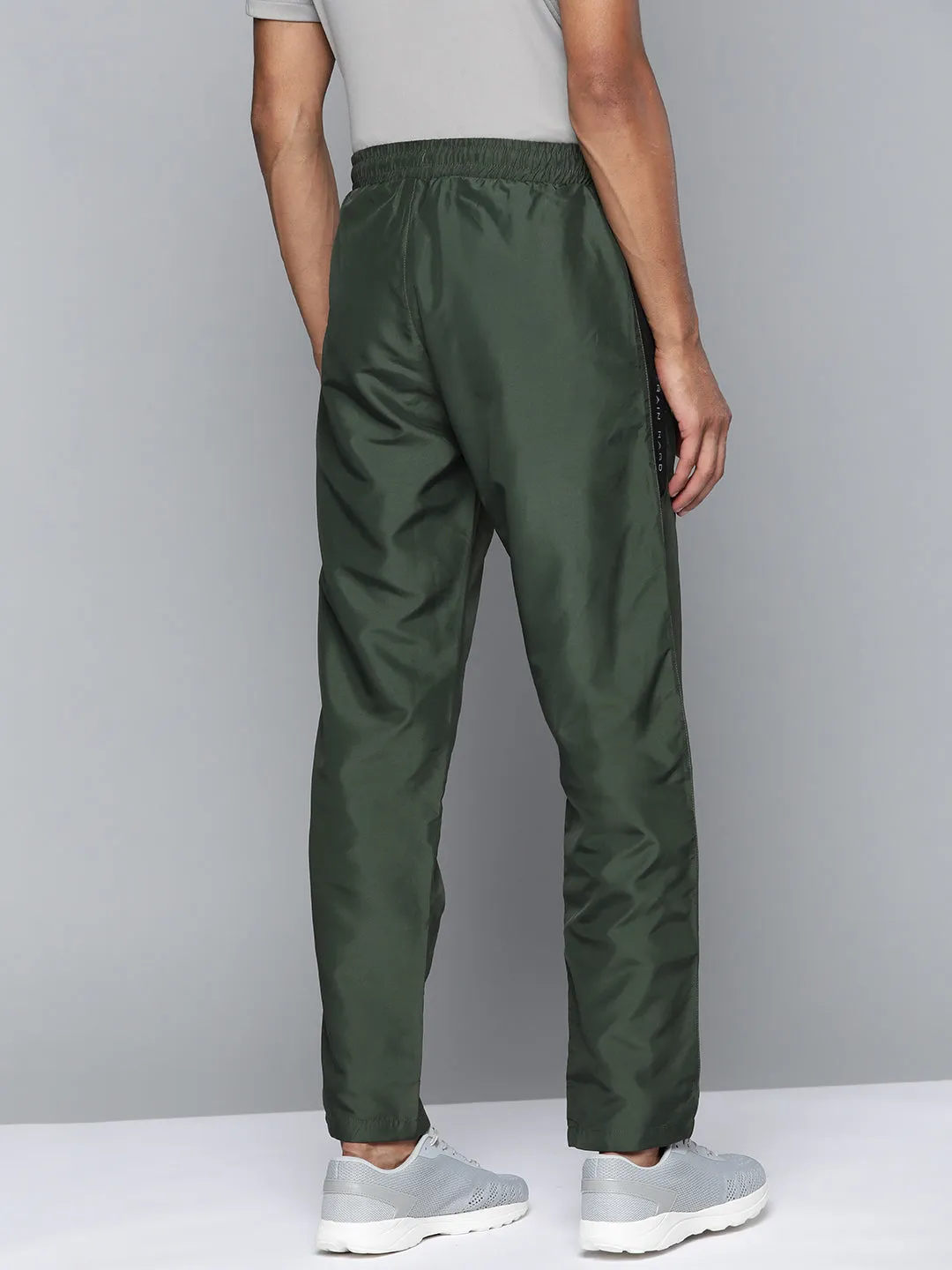 Alcis Men Olive Green Solid Track Pants
