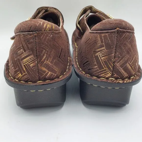 Alegria PG Lite Dream Fit Den Leather Shoe Slip On Buckle Clog Gold Women's 37/7