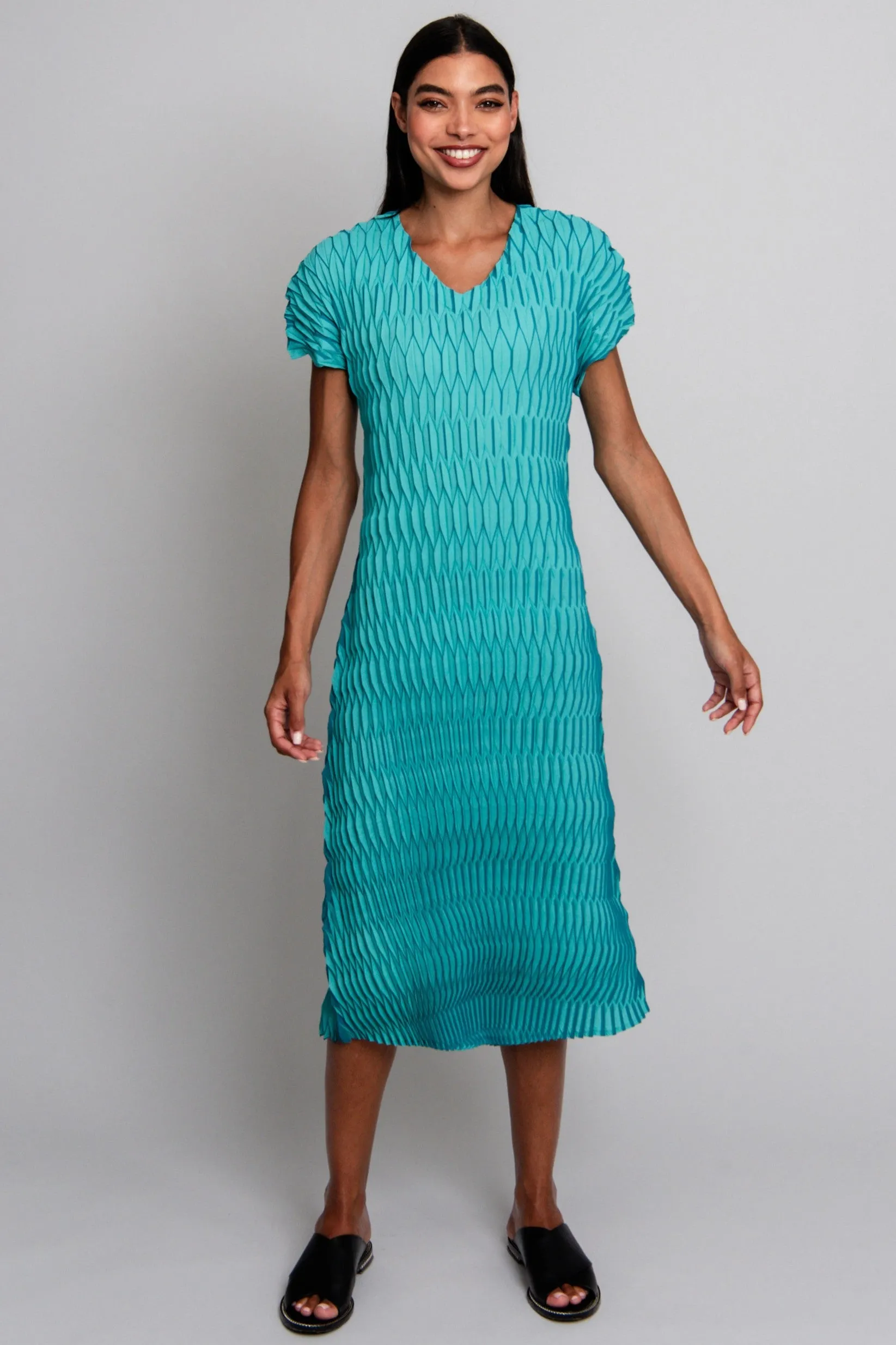ALQUEMA Lantern Dress - Aqua Teal