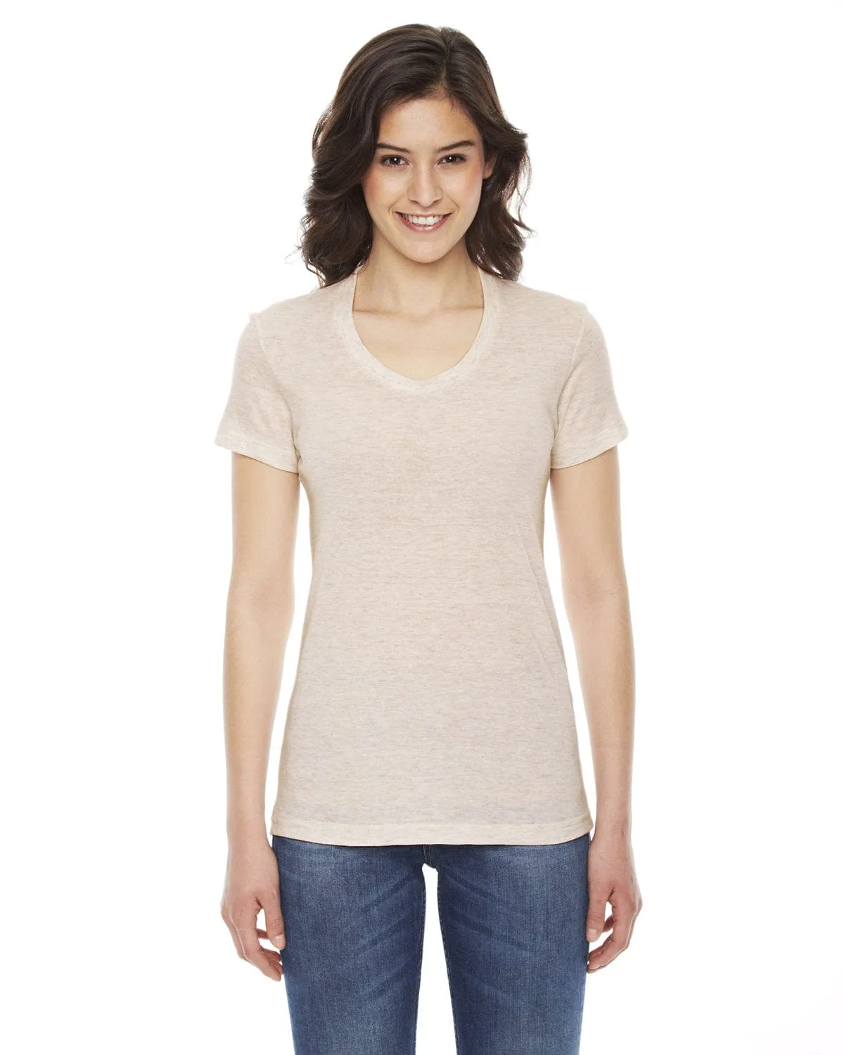 American Apparel Ladies Triblend Short Sleeve Track T-Shirt
