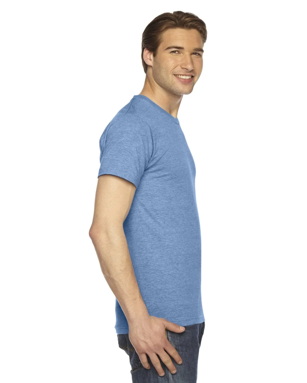 American Apparel Unisex Triblend Short Sleeve Track T-Shirt | Athletic Blue