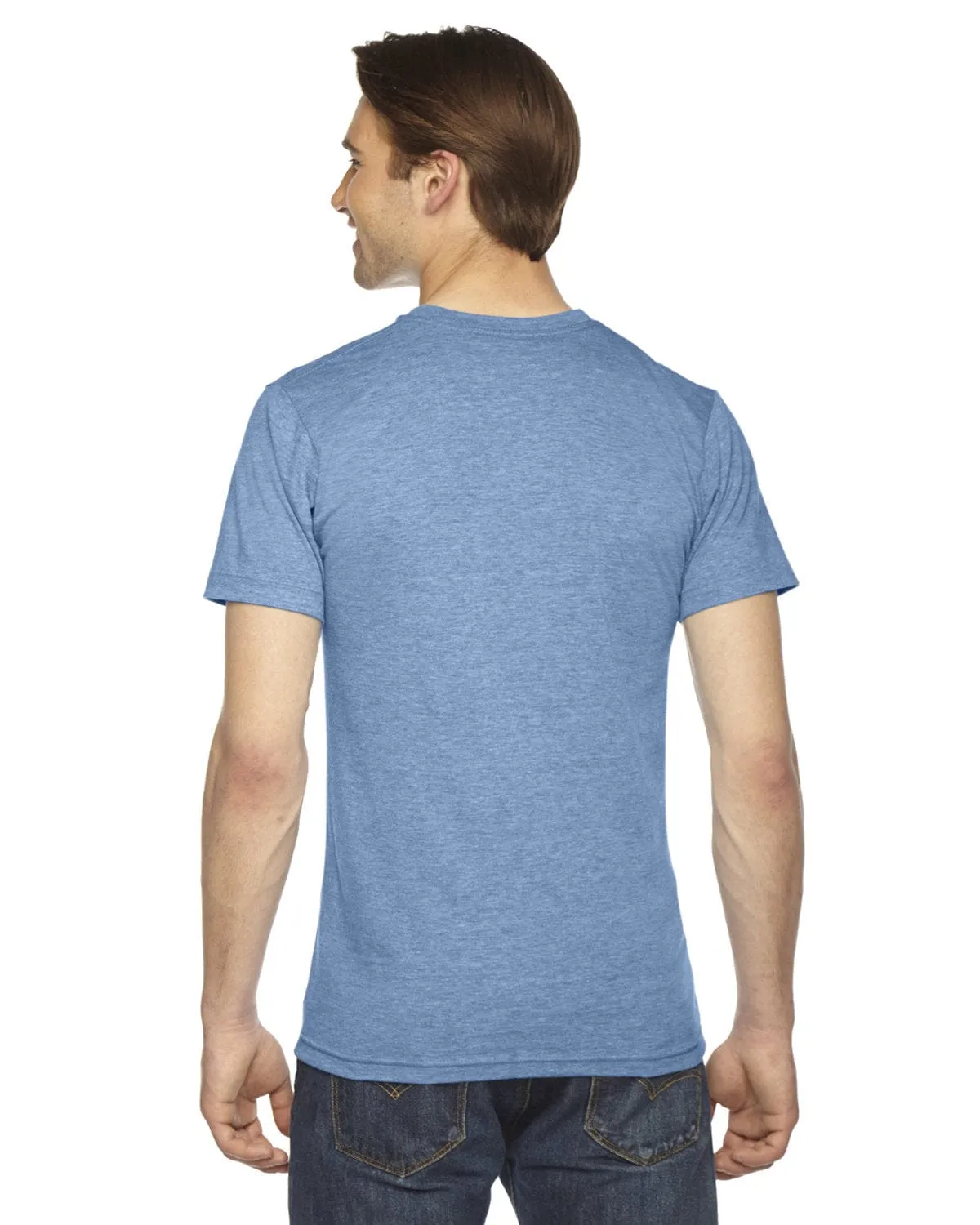 American Apparel Unisex Triblend Short Sleeve Track T-Shirt | Athletic Blue