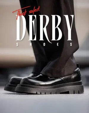 American Lather Thick-Soled High-End Big Head  Unisex Dress Shoes