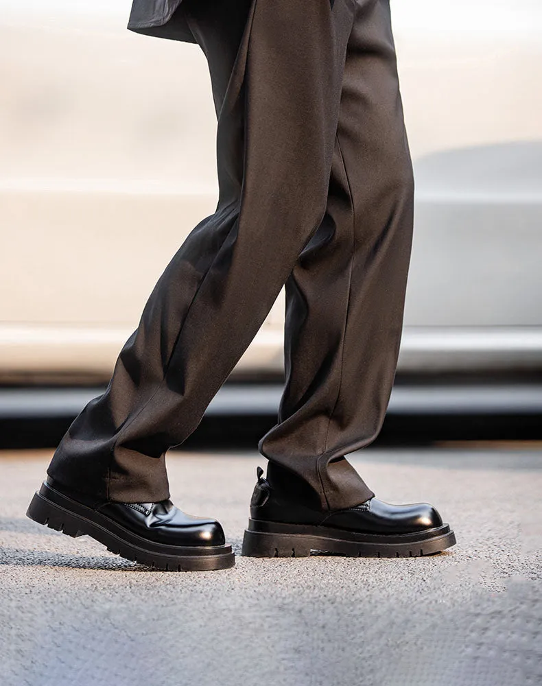 American Lather Thick-Soled High-End Big Head  Unisex Dress Shoes