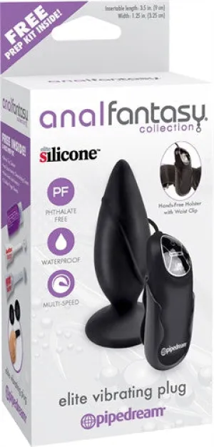Anal Fantasy Collection Elite Vibrating Plug - Black
