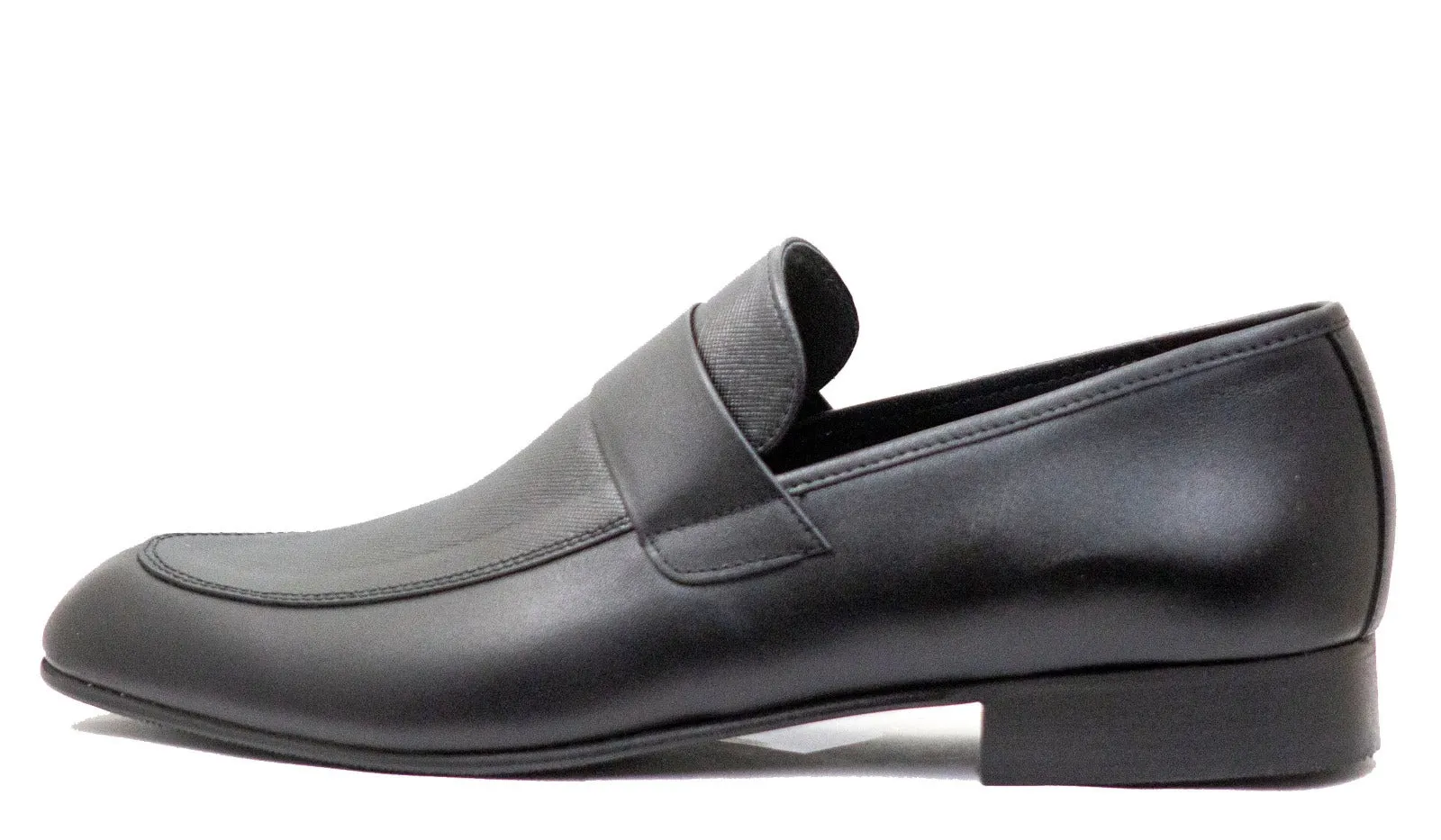 Andanines Boys Black Dress Saffiano Leather Slip-on 192772
