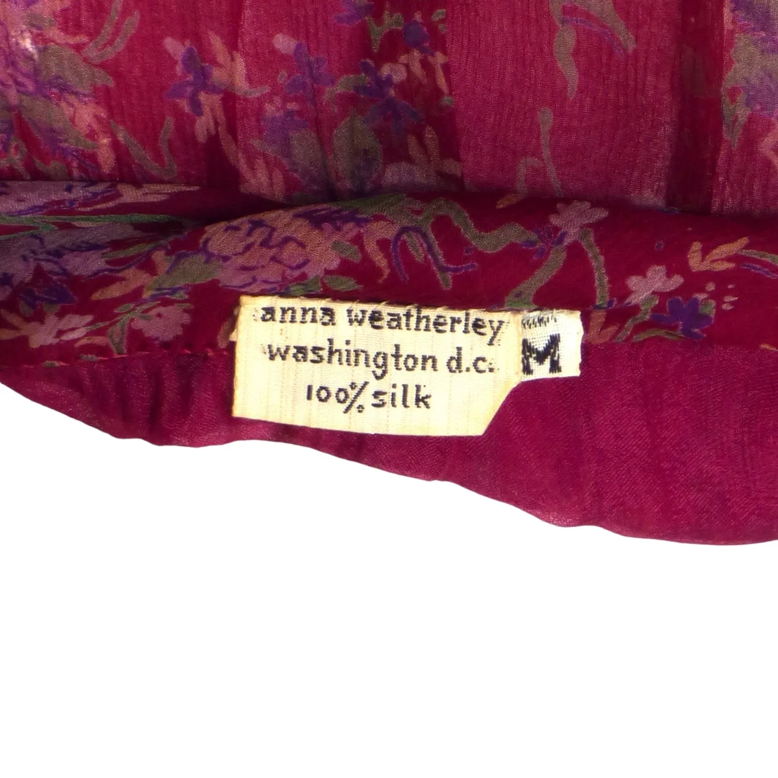 ANNA WEATHERLEY- 1970s Floral Print Chiffon Dress, Size 8