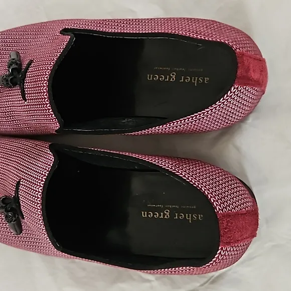 Asher Green Genuine Leather Wine Red Burgundy loafer with Black Tassel Size 10.5