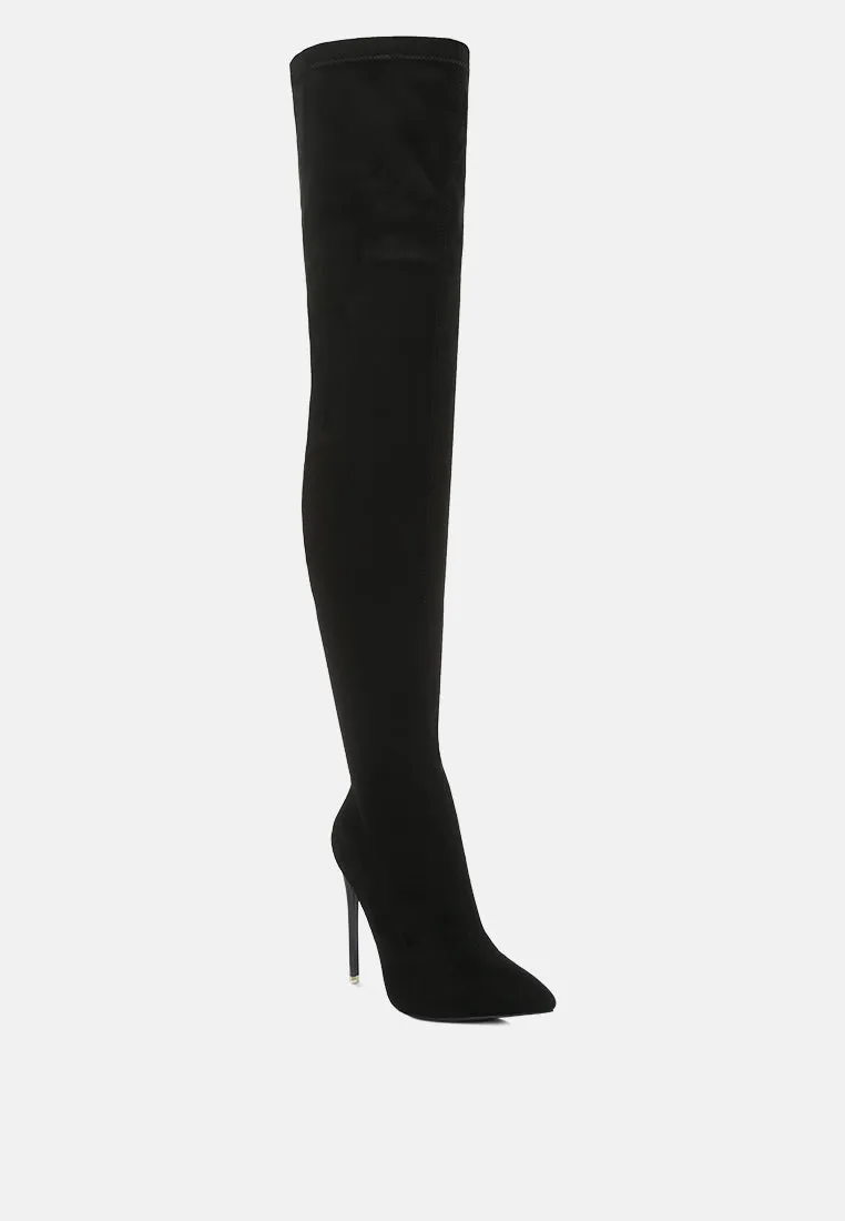 Atelier Stretch Faux Suede Stiletto Long Boots By Ruw