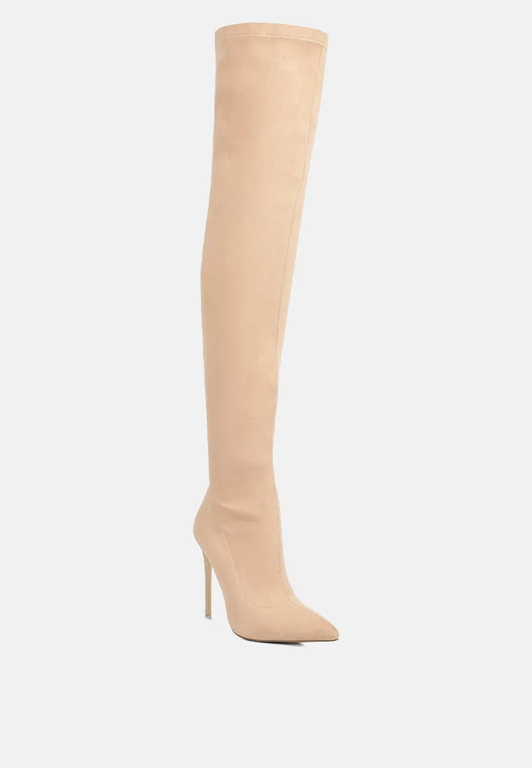 Atelier Stretch Faux Suede Stiletto Long Boots By Ruw