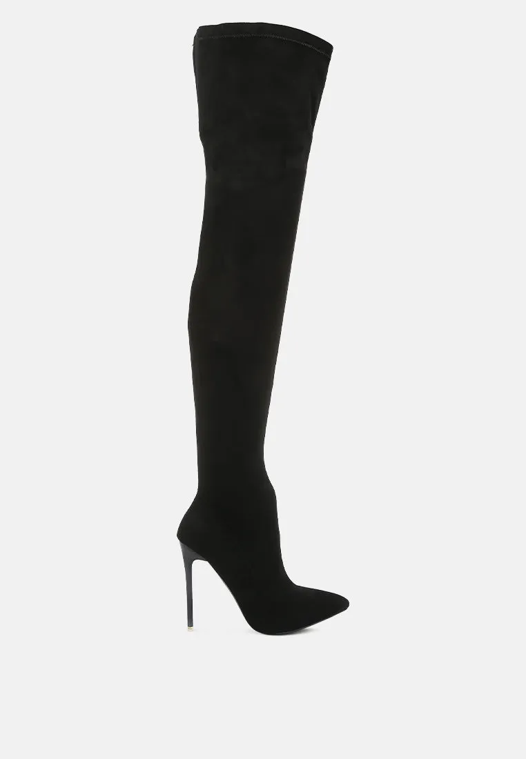 Atelier Stretch Faux Suede Stiletto Long Boots By Ruw