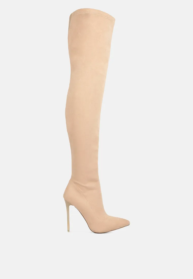 Atelier Stretch Faux Suede Stiletto Long Boots By Ruw