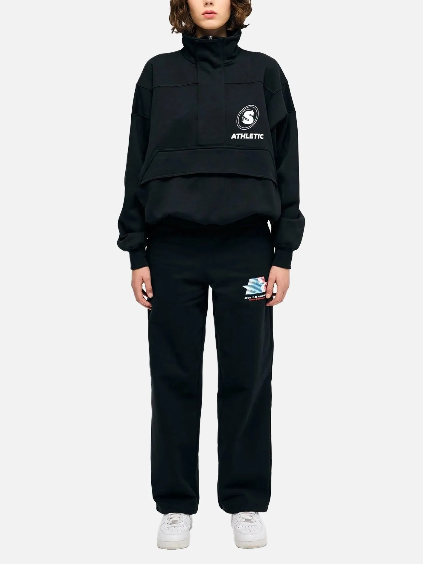 Athletic Half Zip Sweatshirt - Black