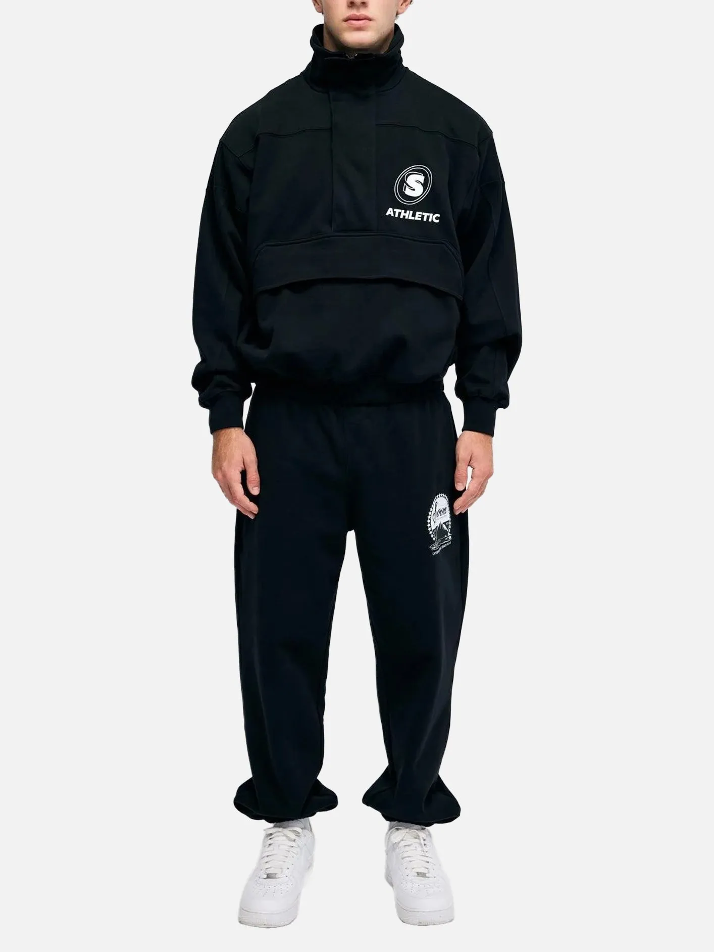 Athletic Half Zip Sweatshirt - Black