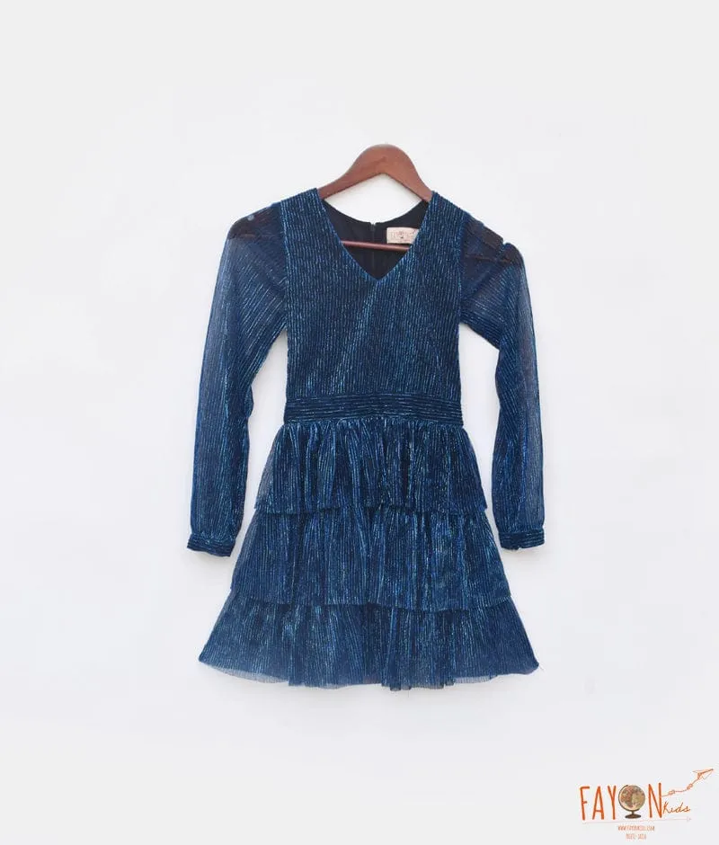 Blue Pleated Dress
