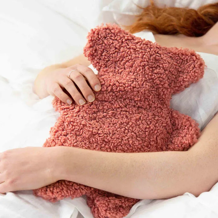 Boucle Bear Hot Water Bottle 1L Clay