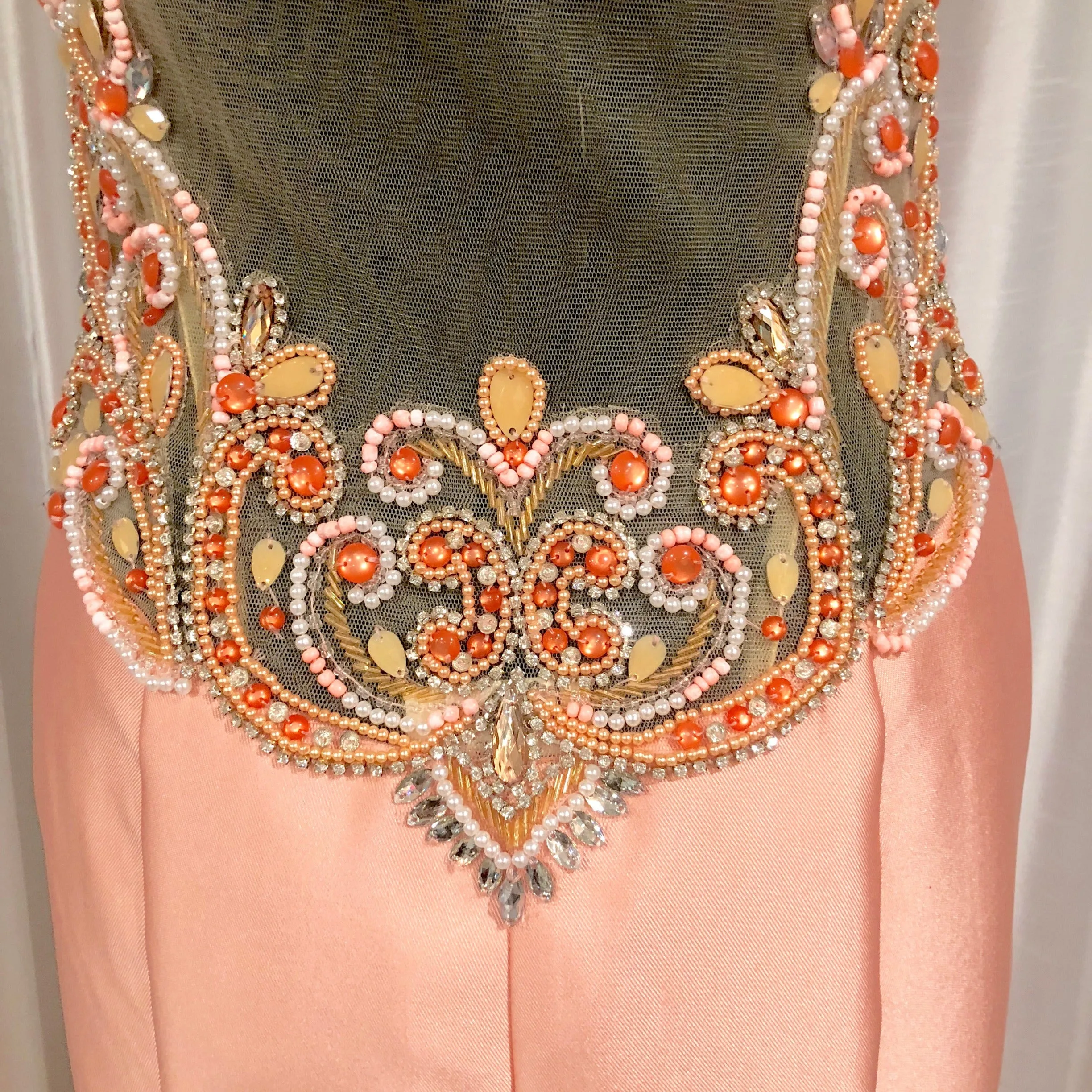 BOUTIQUE Long Peach Mermaid Gown Size 8