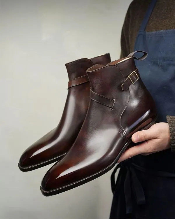 Brown Leather Alvor Slip On Jodhpur Boots - Boots