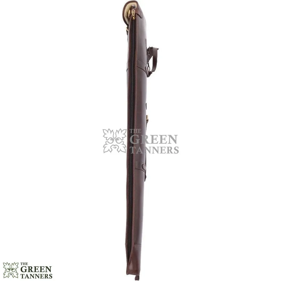 Brown Leather Shotgun Case With Adjustable Strap