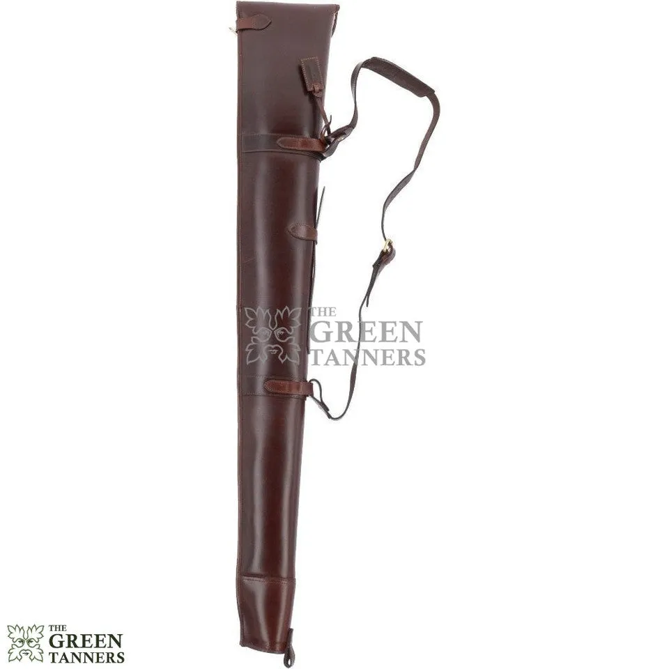 Brown Leather Shotgun Case With Adjustable Strap