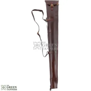 Brown Leather Shotgun Case With Adjustable Strap