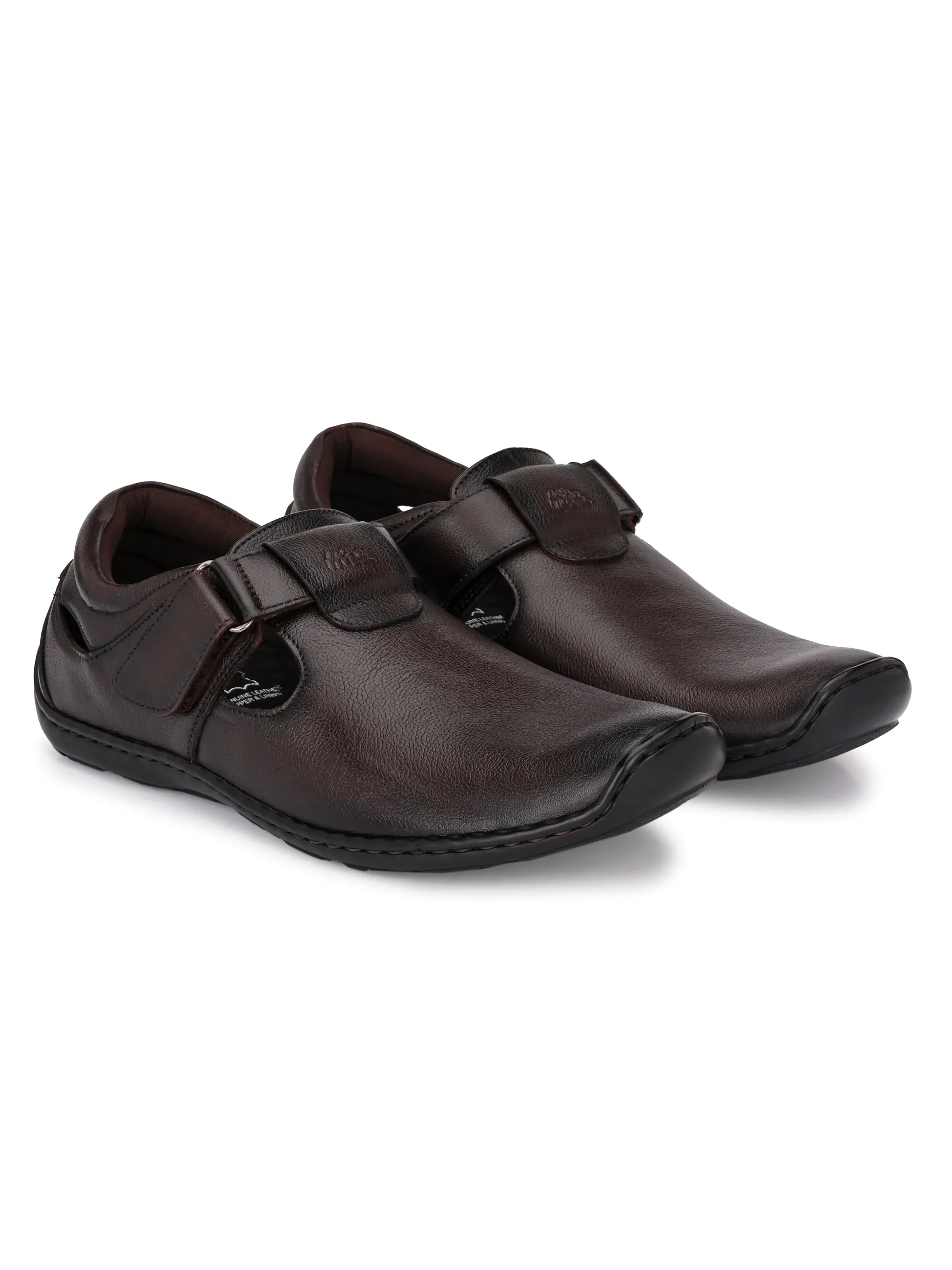 Brunel Leather Velcro Roman Sandals HT
