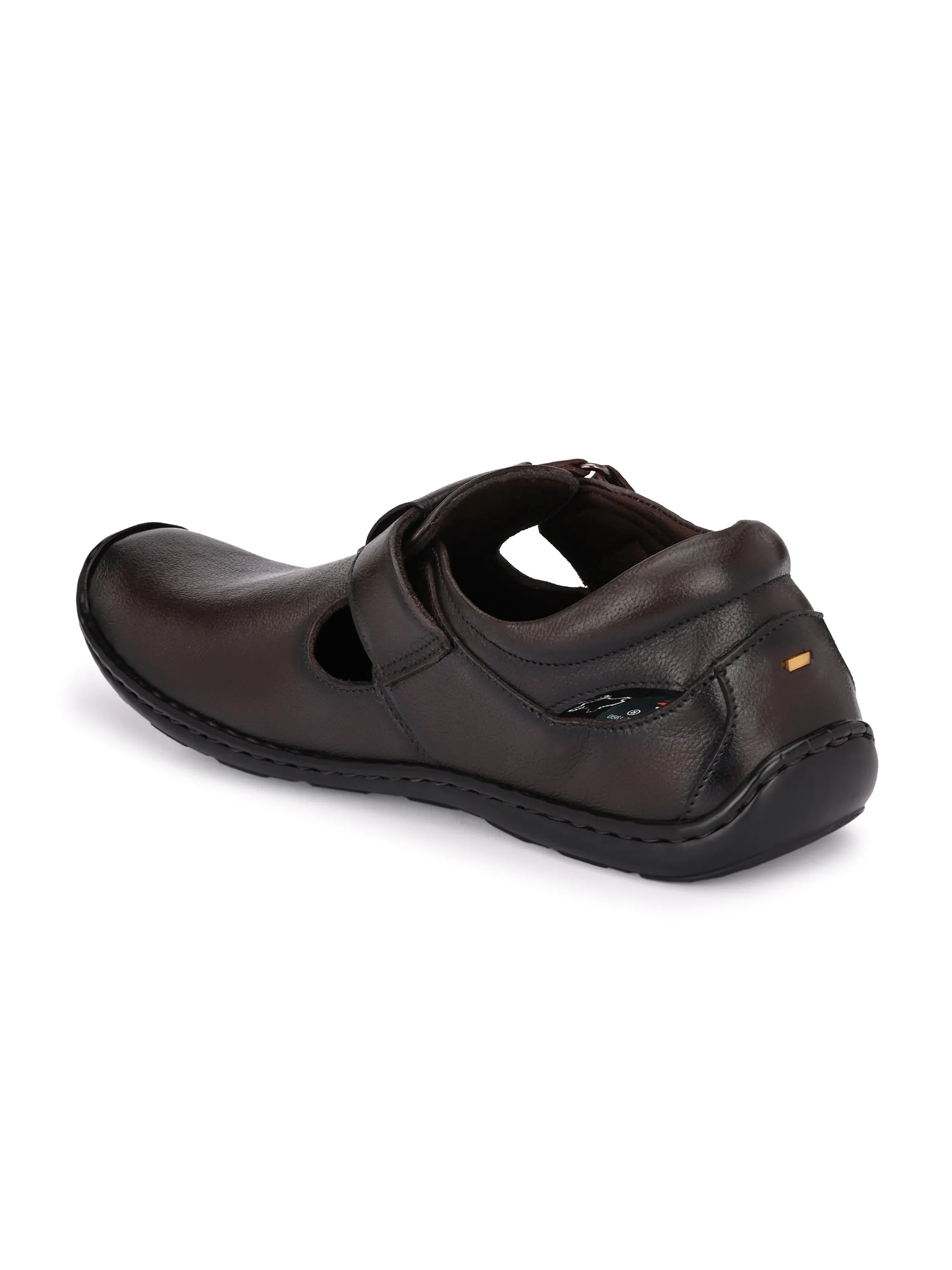 Brunel Leather Velcro Roman Sandals HT
