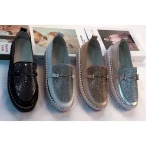 Buckle  Leather Slip-ons White