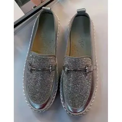 Buckle  Leather Slip-ons White