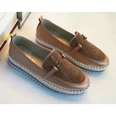 Buckle  Leather Slip-ons White