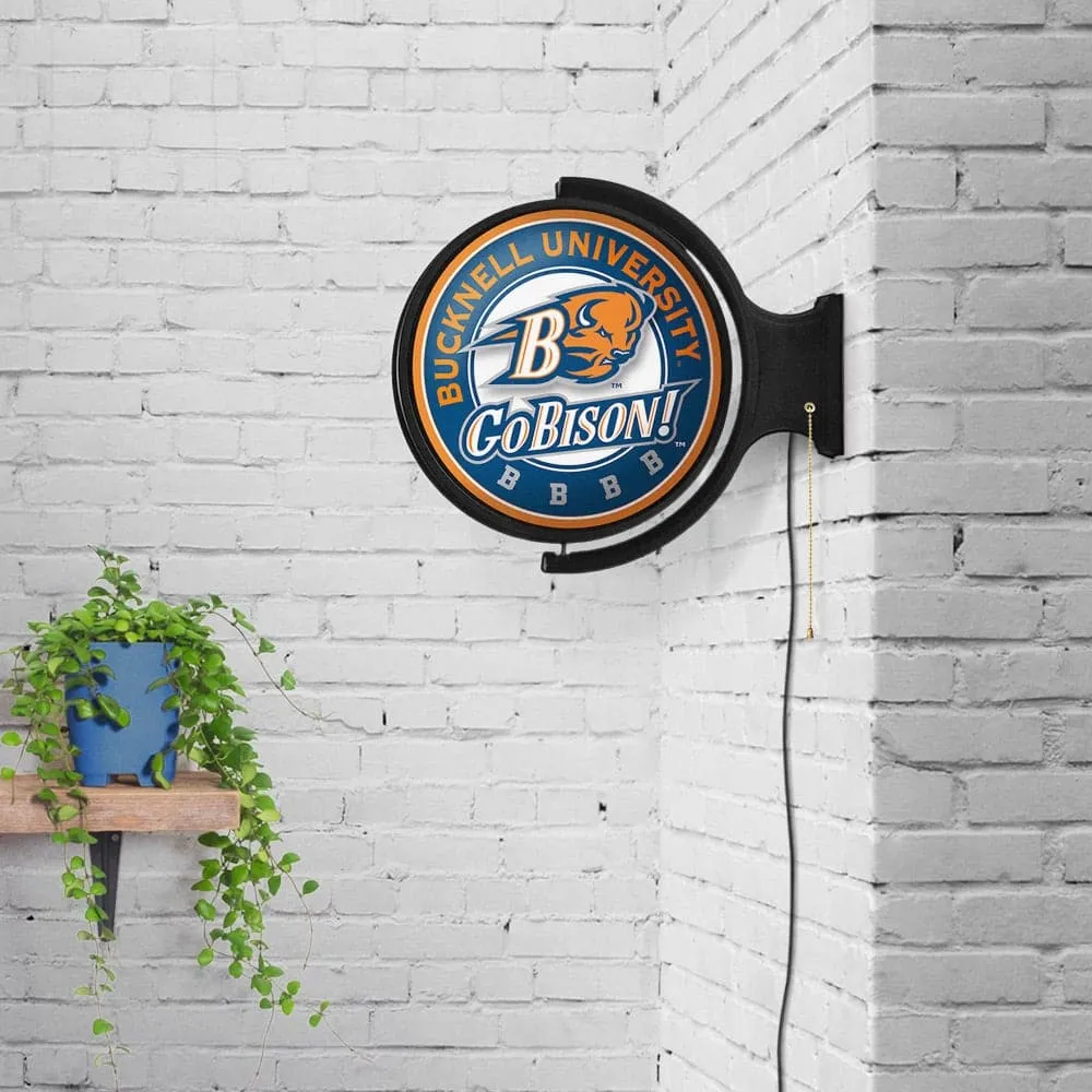 Bucknell Bisons: Original Round Rotating Lighted Wall Sign