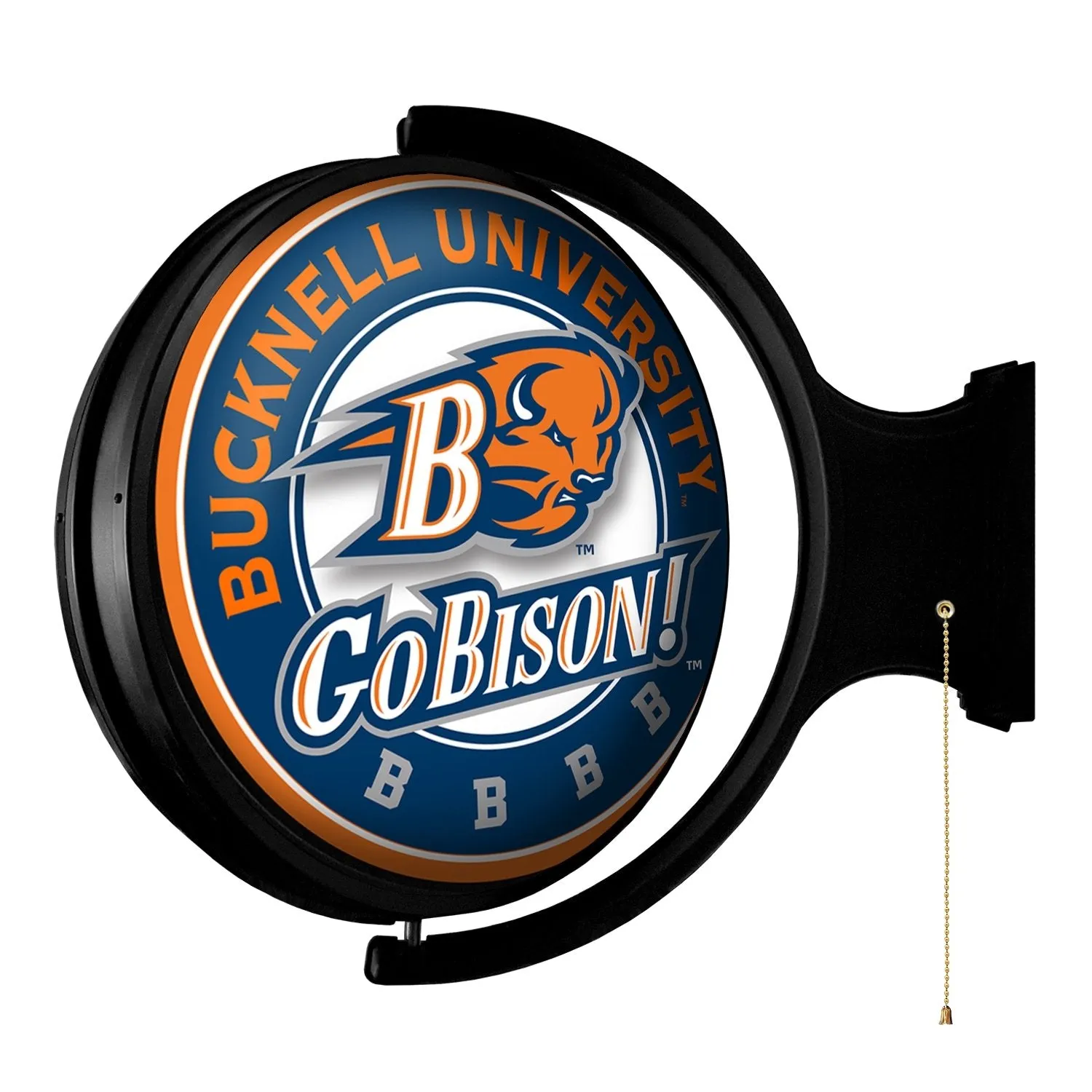 Bucknell Bisons: Original Round Rotating Lighted Wall Sign