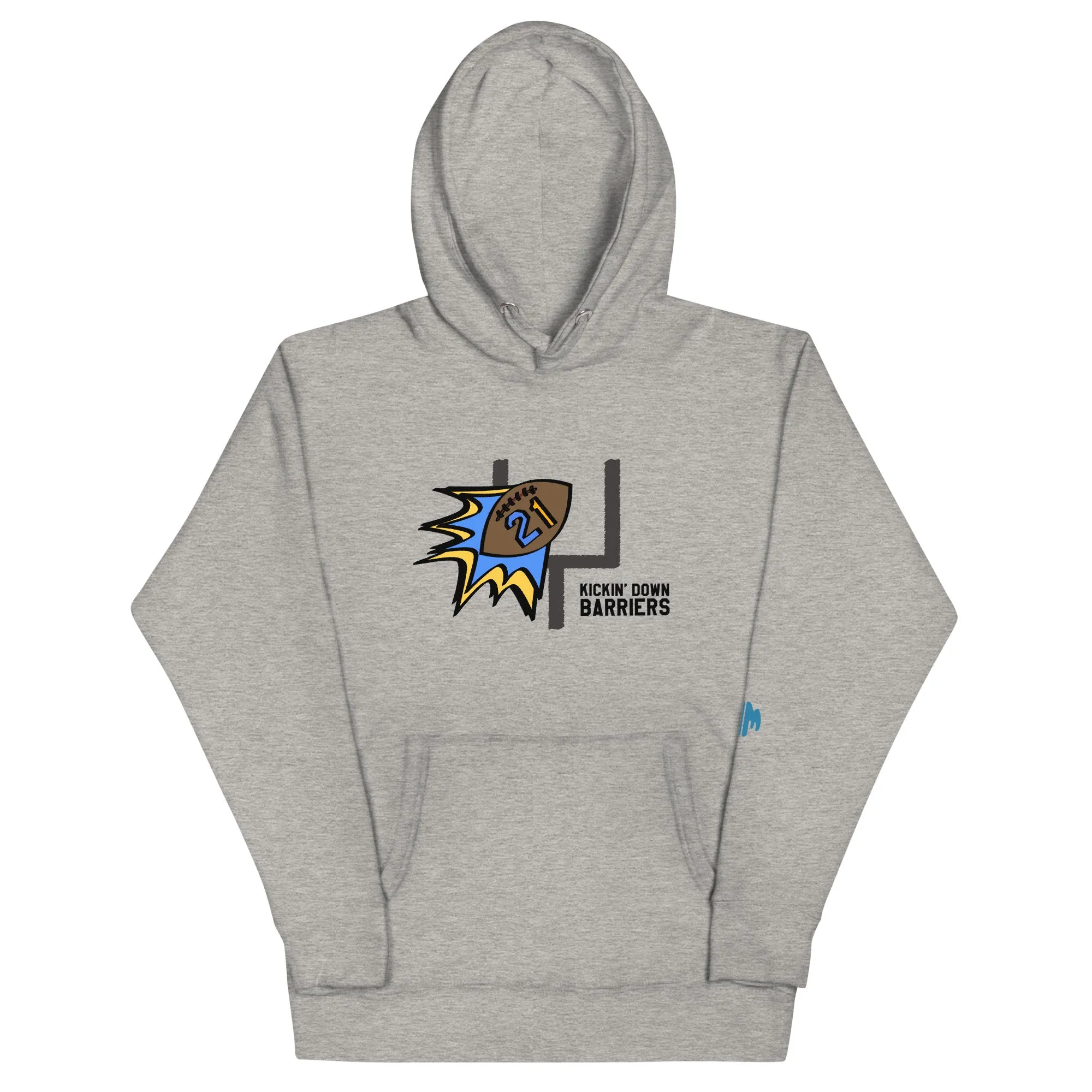 Caden's "Kickin' Down Barriers" Hoodie (Grey)