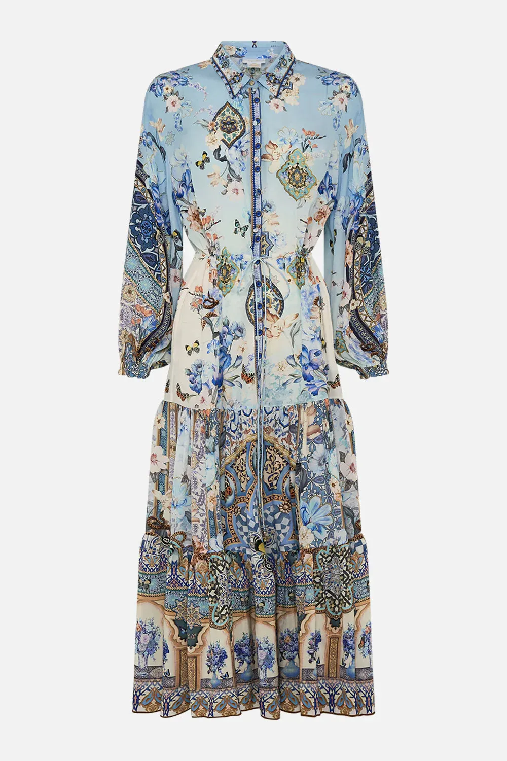 CAMILLA Tiered Long Shirt Dress - Al Manial Palace Memoirs