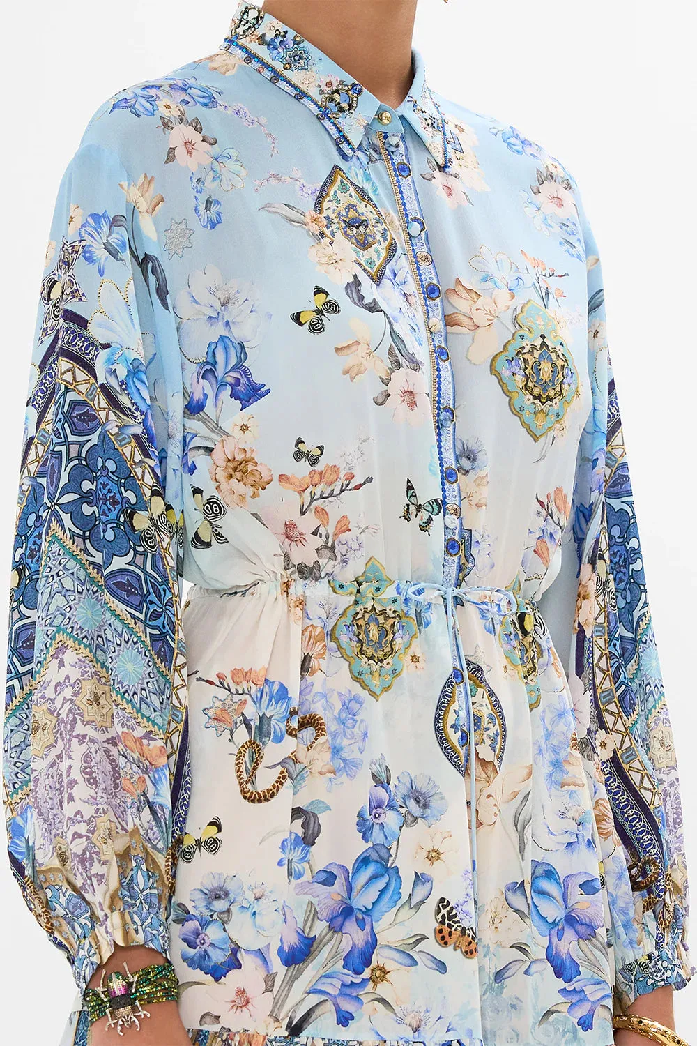 CAMILLA Tiered Long Shirt Dress - Al Manial Palace Memoirs