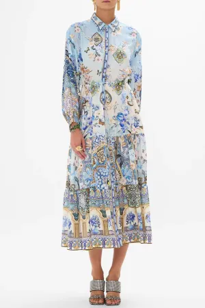 CAMILLA Tiered Long Shirt Dress - Al Manial Palace Memoirs