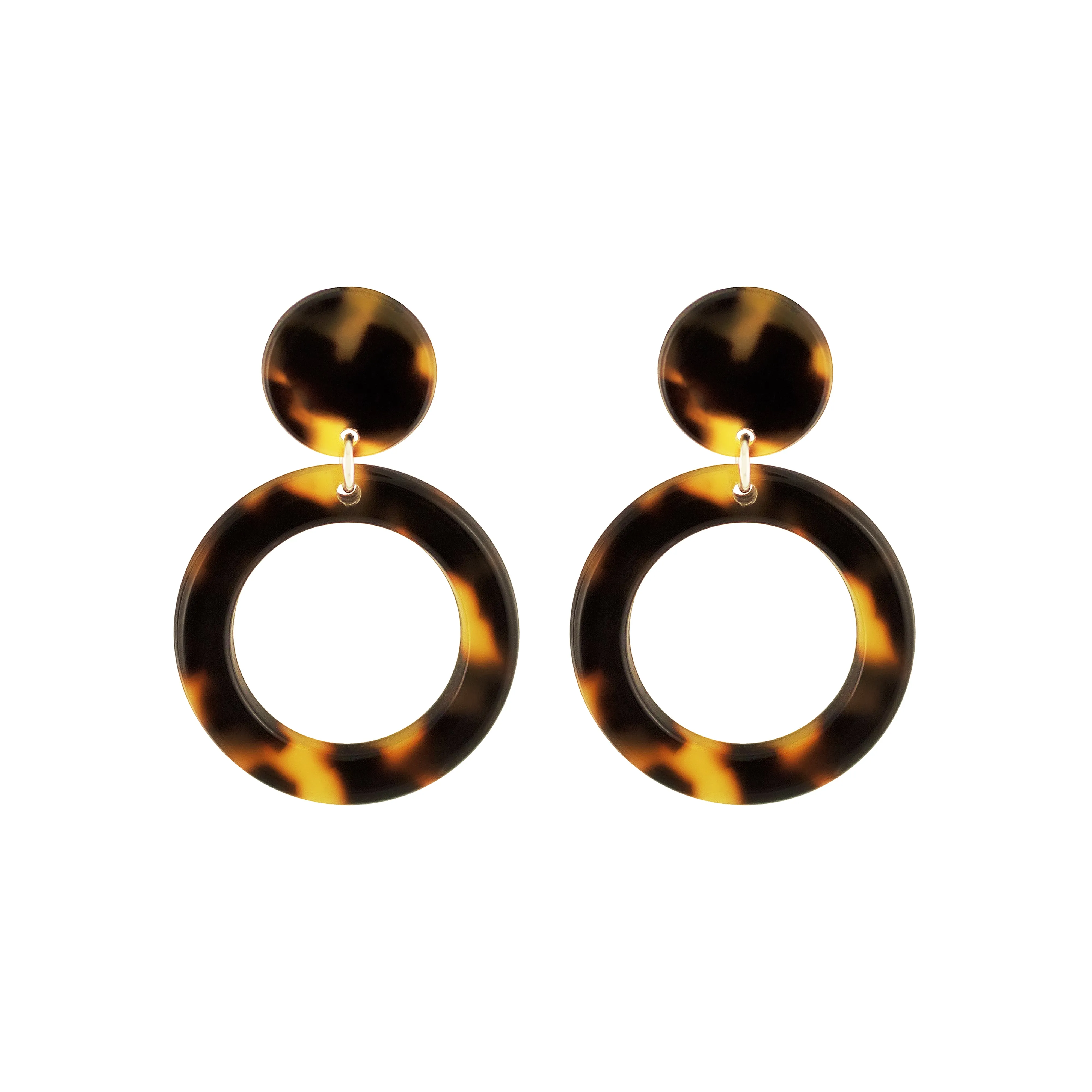 Carla Small Dark Tortoiseshell Drop Earrings