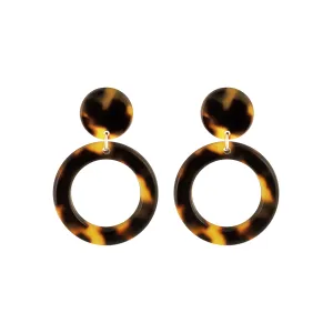 Carla Small Dark Tortoiseshell Drop Earrings