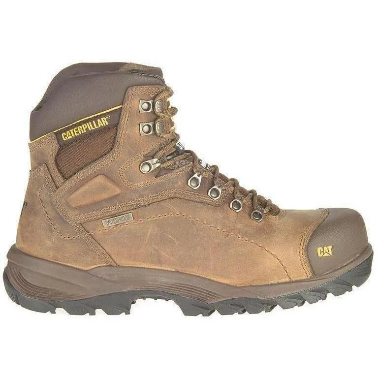 CAT Men's Diagnostic Hi Waterproof Insulated Steel Toe Work Boot - Brown- P89940