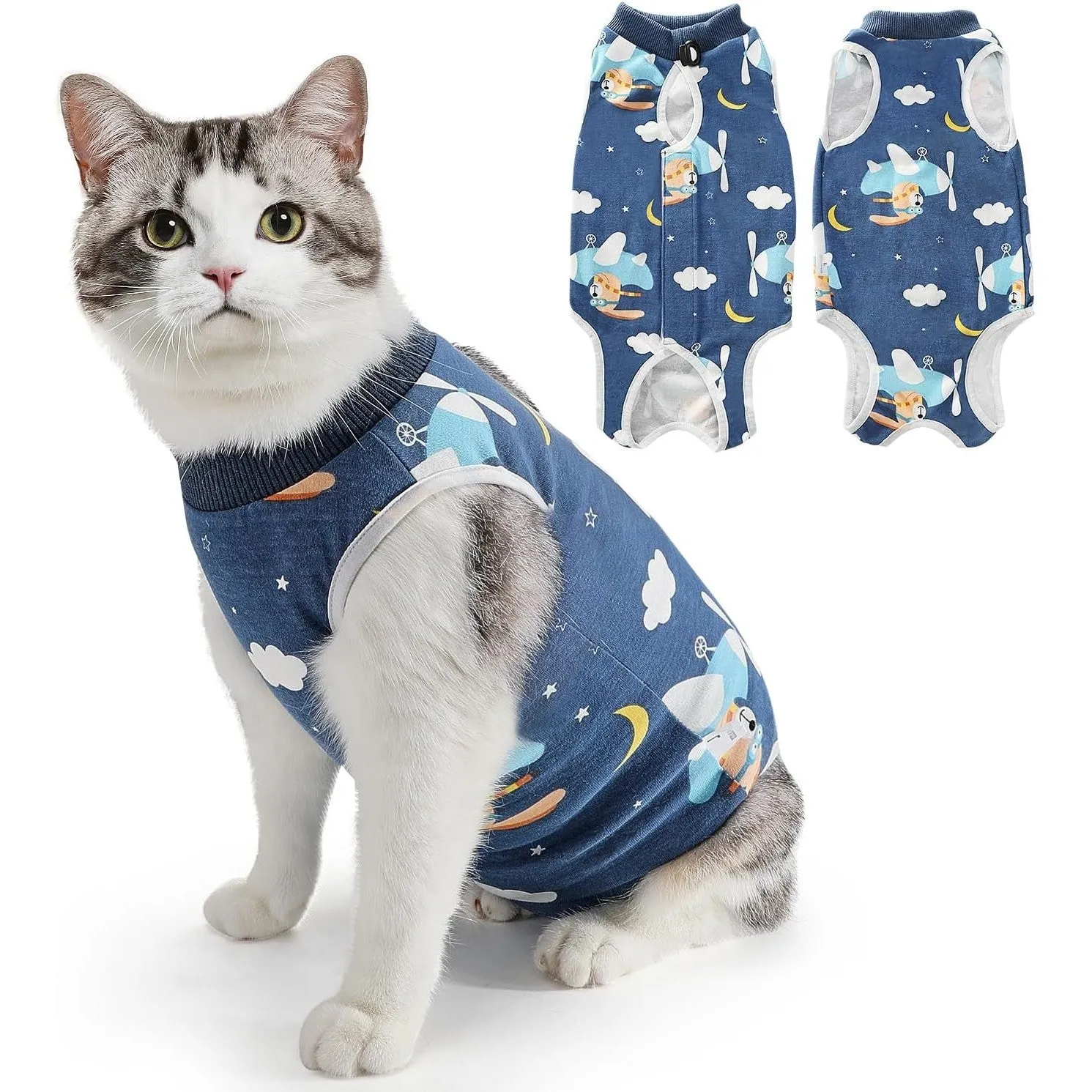 Cat Surgery Recovery Suit - Kitten Onesie for Cats After Surgery, Cone E collar Alternative for Female Male Cats, Surgical Spay Recovery Suit for Abdominal Wound Skin Diseases
